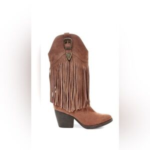 Womens Madden Girl Ranglee
Mid Calf Fringe Western
Boots Size 7M